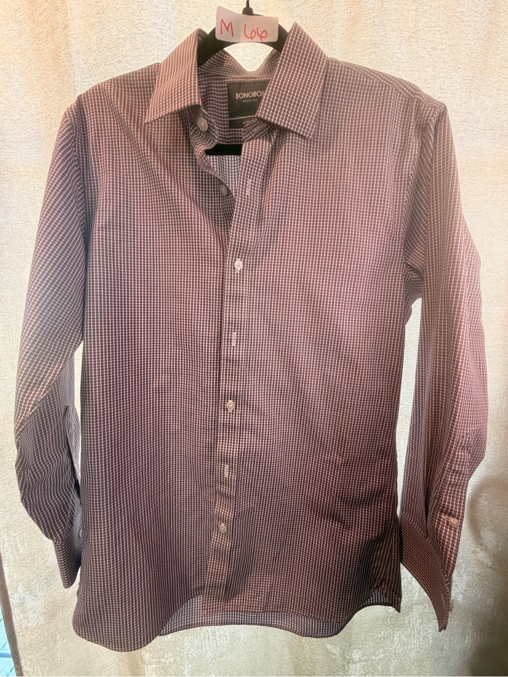 Bonobos Men's Purple Micro-Check Dress Shirt